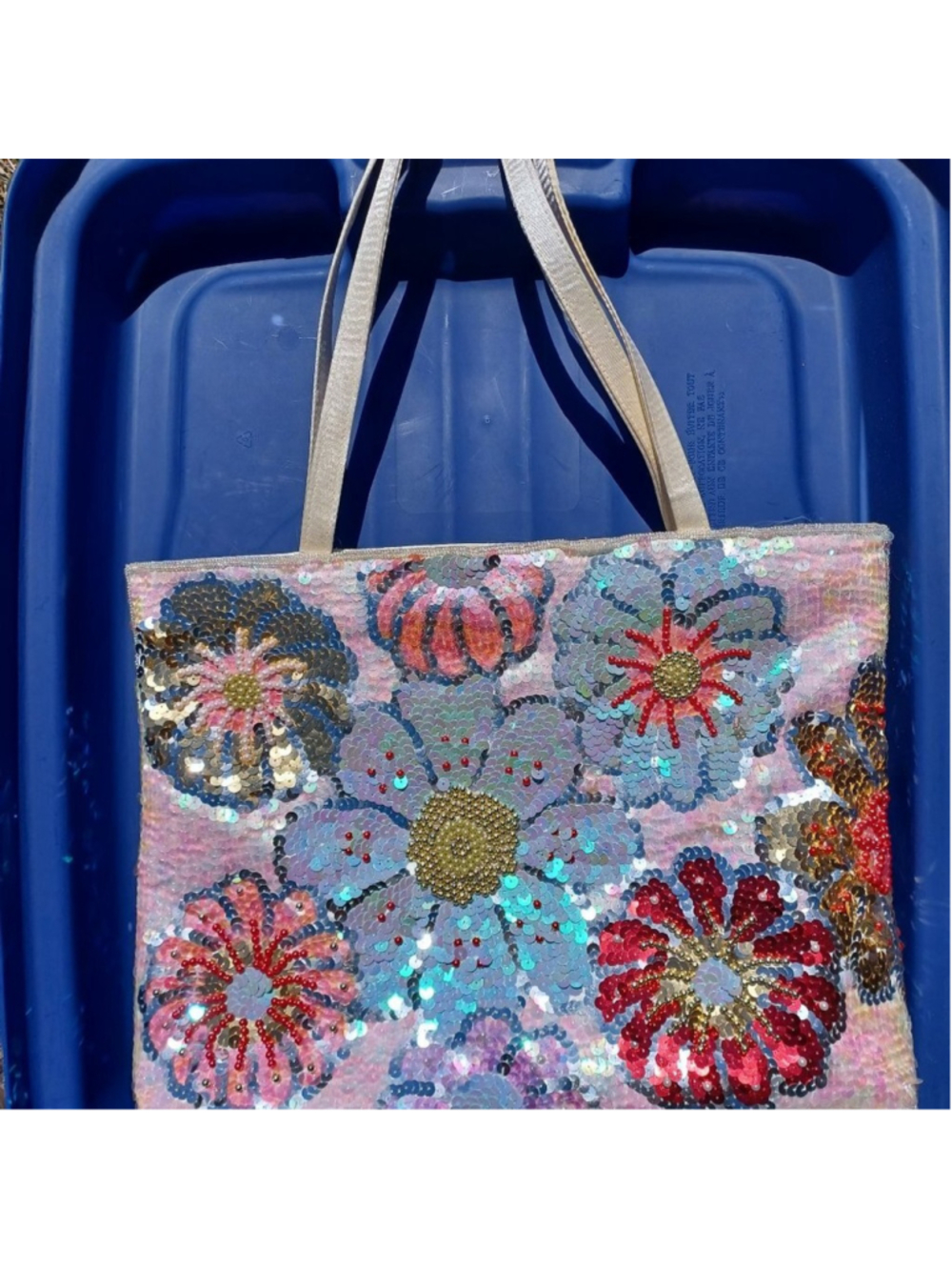 Vintage sequin sparkly tote bag